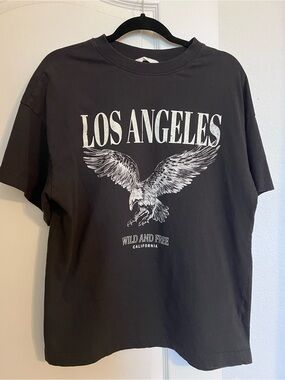 H&M Black Los Angeles Eagle Oversized Graphic Tee - Women’s